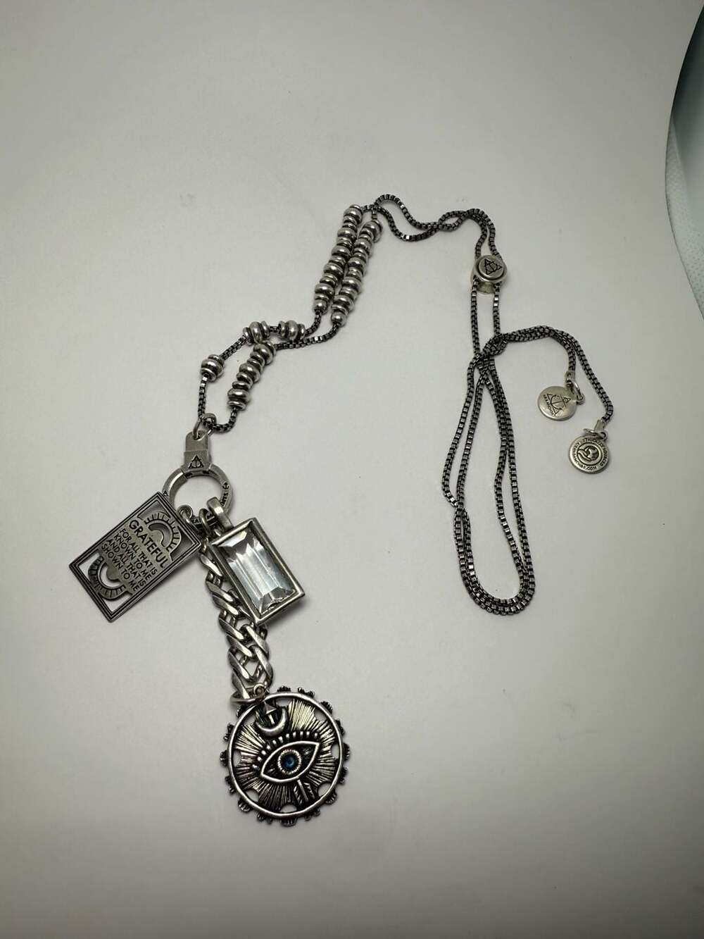 Astrid & Miyu Evil Eye Necklace Silver